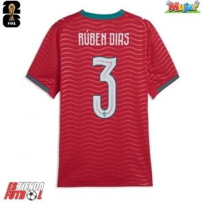 Portugal Ruben Dias #3 Primera Equipación Mujer Mundial 2026 Manga Corta